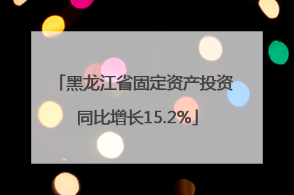 黑龙江省固定资产投资同比增长15.2%