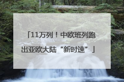 11万列！中欧班列跑出亚欧大陆“新时速”
