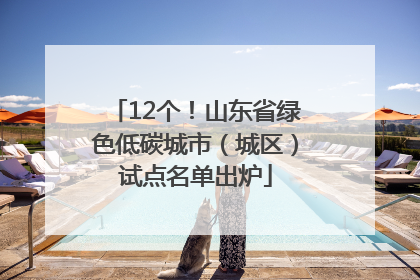 12个！山东省绿色低碳城市（城区）试点名单出炉
