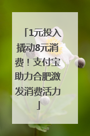 1元投入撬动8元消费！支付宝助力合肥激发消费活力