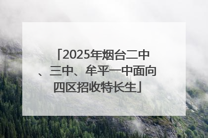 2025年烟台二中、三中、牟平一中面向四区招收特长生