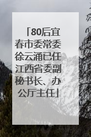 80后宜春市委常委徐云涌已任江西省委副秘书长、办公厅主任
