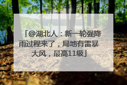 @湖北人：新一轮强降雨过程来了，局地有雷暴大风，最高11级